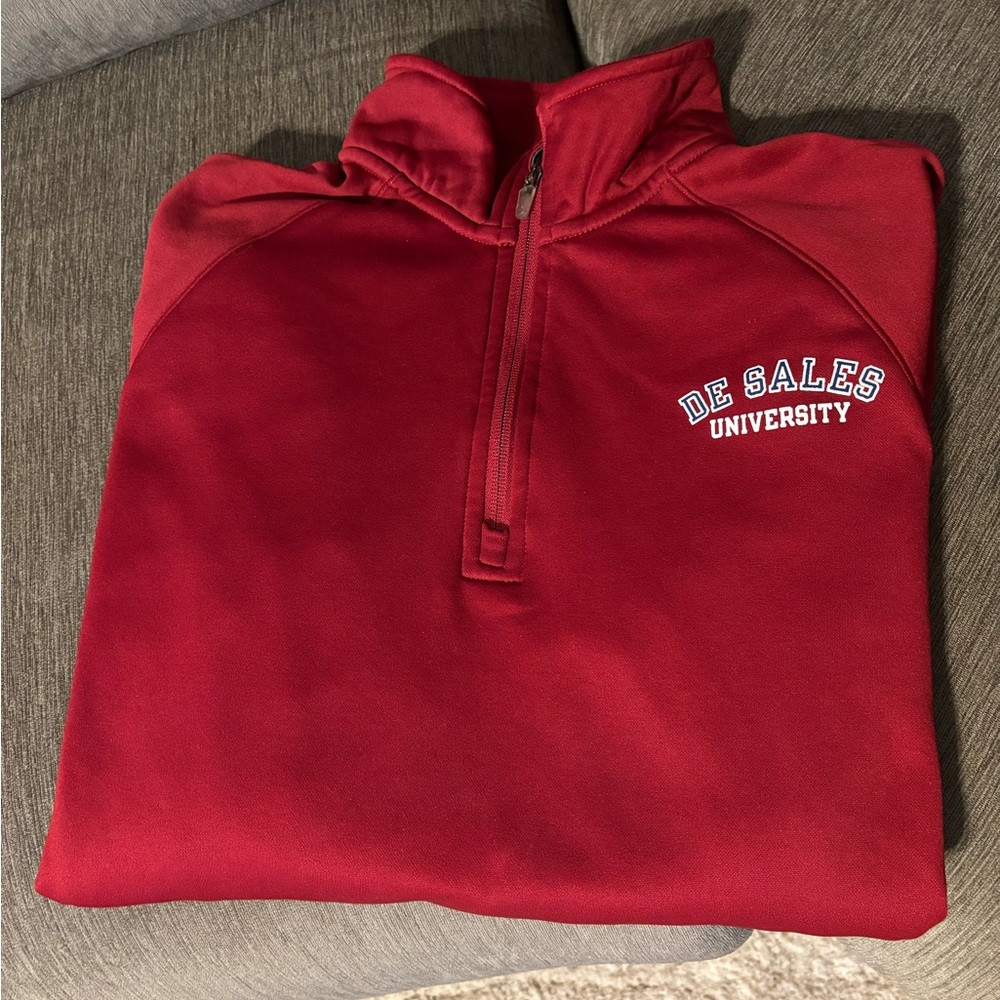 DeSales Champion Red Zip Up Sweatshirt